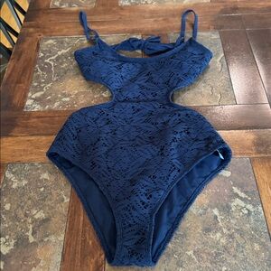Aerie Midnight Blue Lace One-Piece Swimsuit
